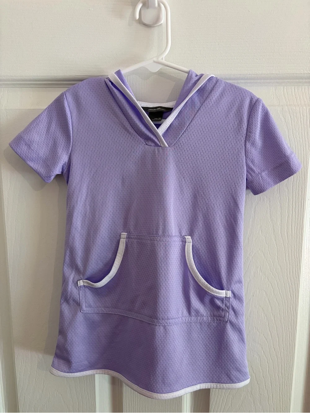 Eddie Bauer Light Purple & White One Piece Swimsuit W/Hooded Cover-Up - Size 3T